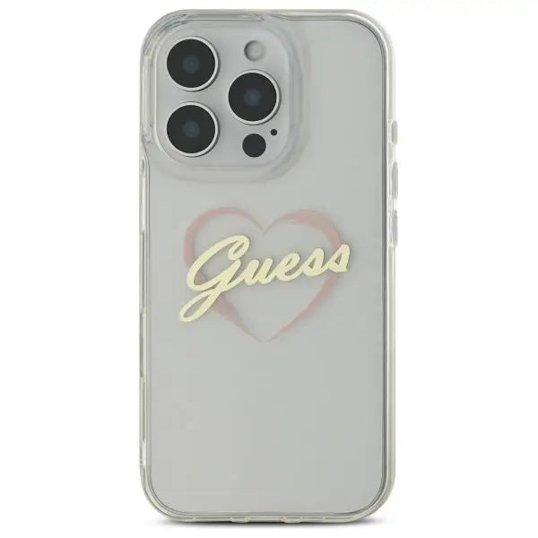 Guess IML Heart Case for iPhone 16 Pro - Transparent - Cell phone cases and covers<<<HurtelXML