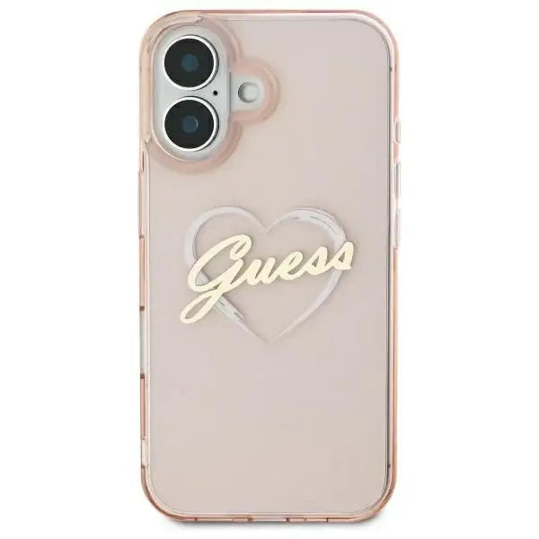 Guess IML Heart iPhone 16 Case - Pink - Cell phone cases and covers<<<HurtelXML