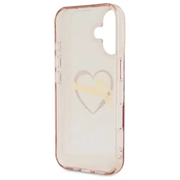 Guess IML Heart iPhone 16 Case - Pink - Cell phone cases and covers<<<HurtelXML