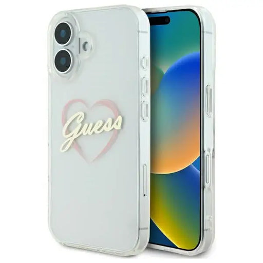 Guess IML Heart iPhone 16 Case - Transparent - Cell phone cases and covers<<<HurtelXML