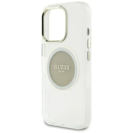 Guess IML Metal Colored Circle Classic Logo MagSafe case for iPhone 16 Pro Max - gray - Cell phone cases