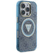 Guess IML Metal Glitter 4G Circle Triangle MagSafe Case for iPhone 16 Pro Max - Blue - Cell phone cases