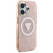 Guess IML Metal Glitter 4G Circle Triangle MagSafe case for iPhone 16 - pink - Cell phone cases and covers<<<HurtelXML