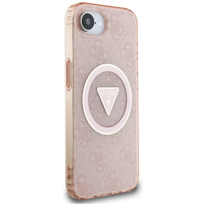 Guess IML Metal Glitter 4G Circle Triangle MagSafe case for iPhone 16e - pink - Cell phone cases and covers<<<HurtelXML