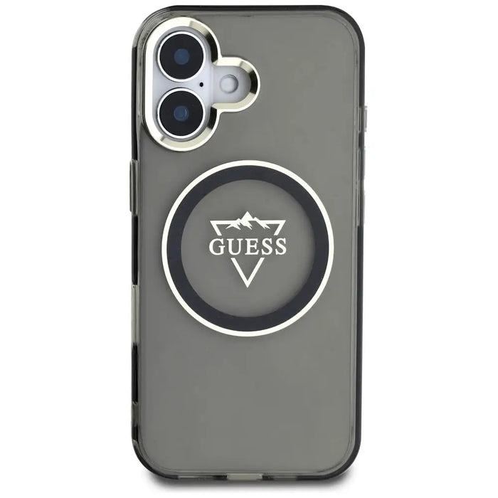 Guess IML Metal Mountain Logo MagSafe case for iPhone 16 - black - Cell phone cases and covers<<<HurtelXML