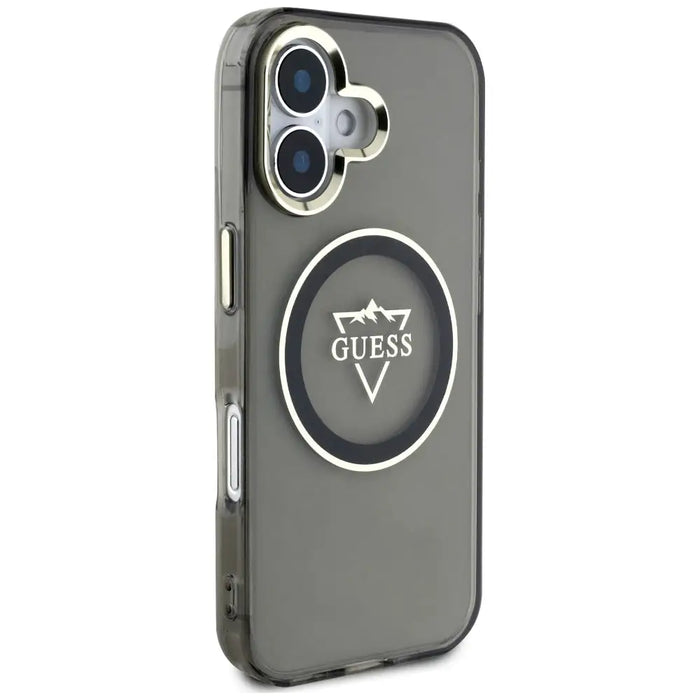 Guess IML Metal Mountain Logo MagSafe case for iPhone 16 - black - Cell phone cases and covers<<<HurtelXML