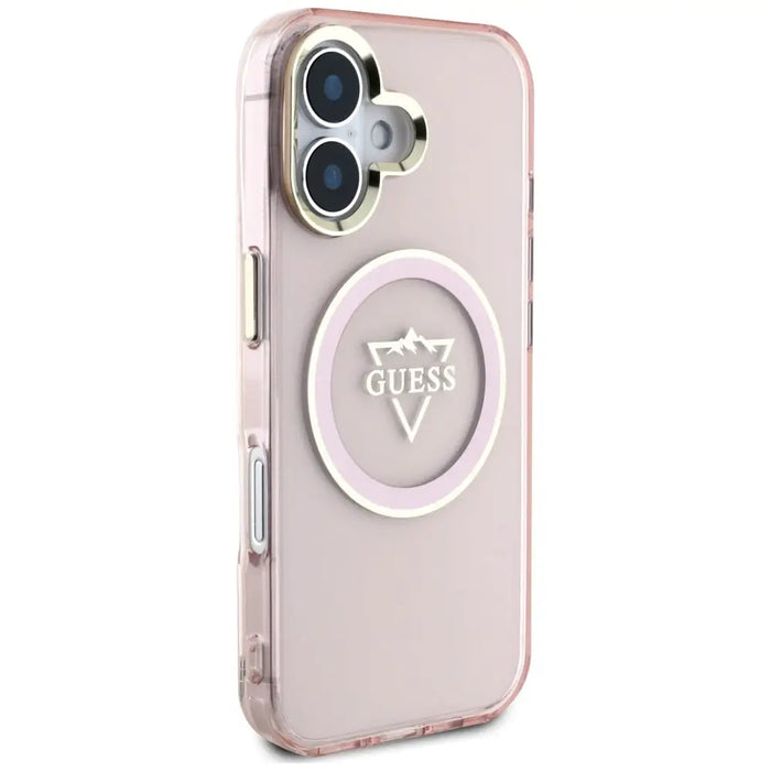 Guess IML Metal Mountain Logo MagSafe iPhone 16 Case - Pink - Cell phone cases and covers<<<HurtelXML