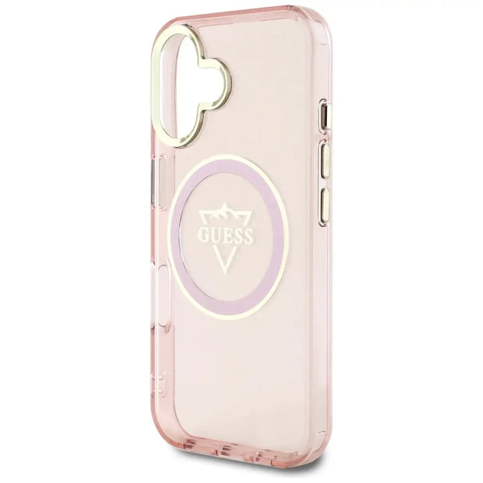 Guess IML Metal Mountain Logo MagSafe iPhone 16 Case - Pink - Cell phone cases and covers<<<HurtelXML