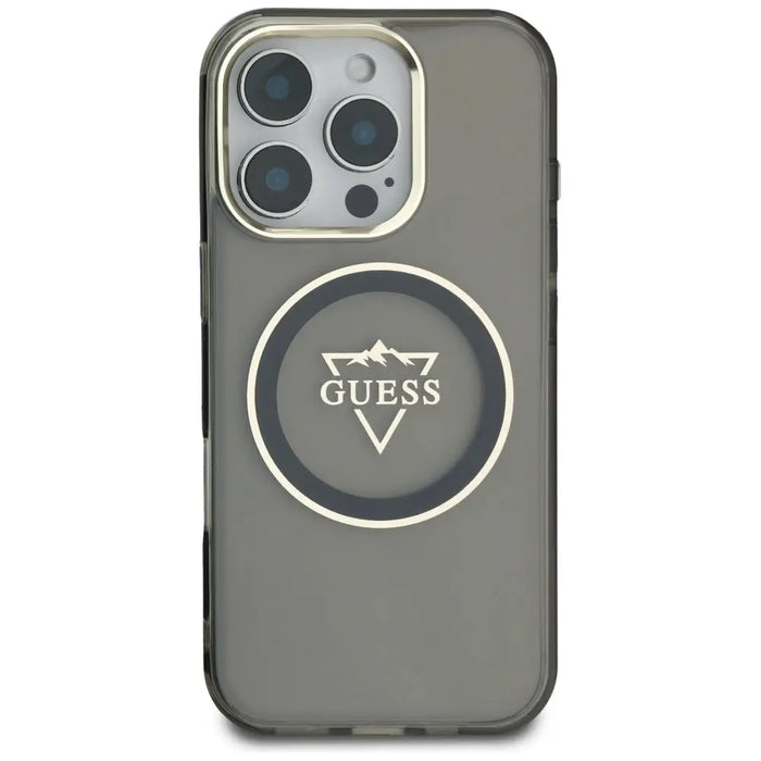 Guess IML Metal Mountain Logo MagSafe iPhone 16 Pro Case - Black - Cell phone cases and covers<<<HurtelXML