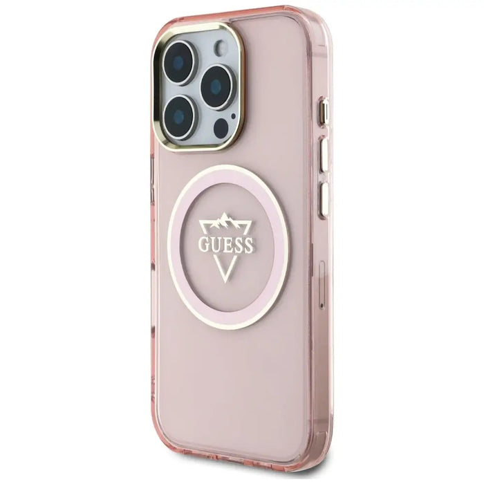 Guess IML Metal Mountain Logo MagSafe iPhone 16 Pro Case - Pink - Cell phone cases and covers<<<HurtelXML