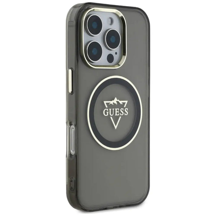 Guess IML Metal Mountain Logo MagSafe iPhone 16 Pro Max Case - Black - Cell phone cases and covers<<<HurtelXML