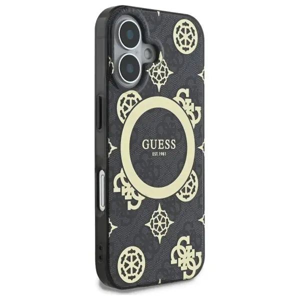 Guess IML Peony On 4G Background MagSafe case for iPhone 16 - black - Cell phone cases and covers<<<HurtelXML