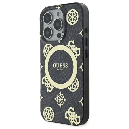Guess IML Peony On 4G Background MagSafe case for iPhone 16 Pro - black - Cell phone cases and covers<<<HurtelXML