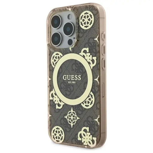 Guess IML Peony On 4G Background MagSafe Case for iPhone 16 Pro - Brown - Cell phone cases and covers<<<HurtelXML