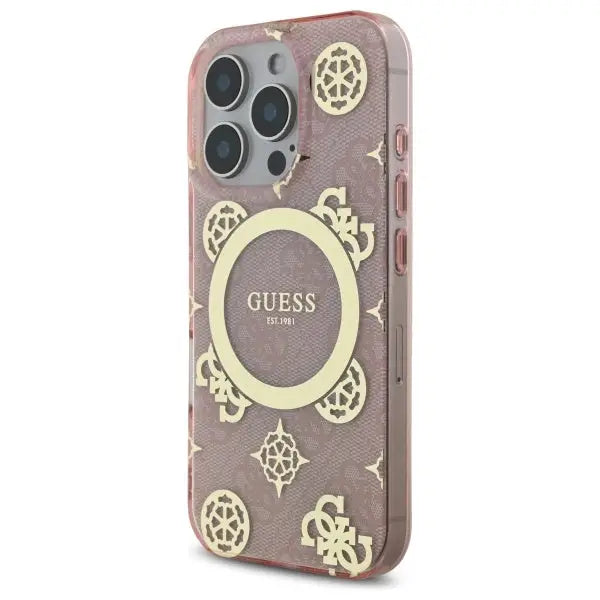 Guess IML Peony On 4G Background MagSafe Case for iPhone 16 Pro Max - Pink - Cell phone cases and covers<<<HurtelXML
