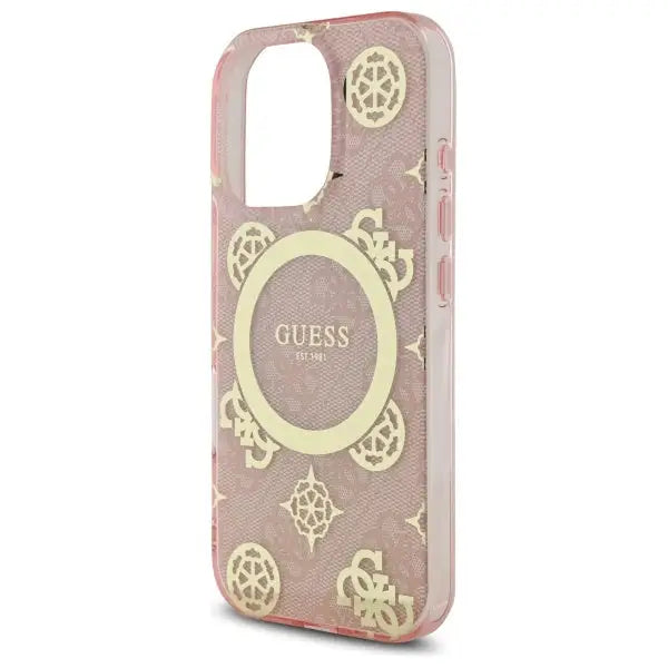 Guess IML Peony On 4G Background MagSafe Case for iPhone 16 Pro Max - Pink - Cell phone cases and covers<<<HurtelXML