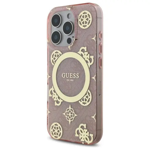 Guess IML Peony On 4G Background MagSafe Case for iPhone 16 Pro - Pink - Cell phone cases and covers<<<HurtelXML