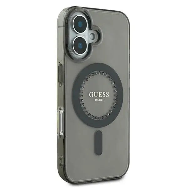 Guess IML Rhinestones MagSafe iPhone 16 Plus Case - Black - Cell phone cases and covers<<<HurtelXML