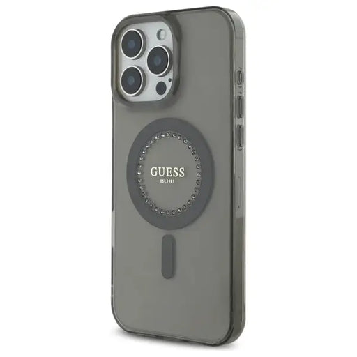 Guess IML Rhinestones MagSafe iPhone 16 Pro Case - Black - Cell phone cases and covers<<<HurtelXML
