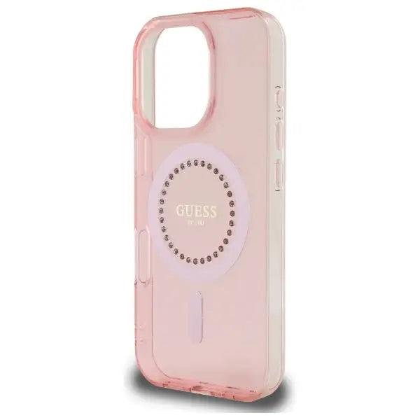 Guess IML Rhinestones MagSafe iPhone 16 Pro Max Case - Pink - Cell phone cases and covers<<<HurtelXML