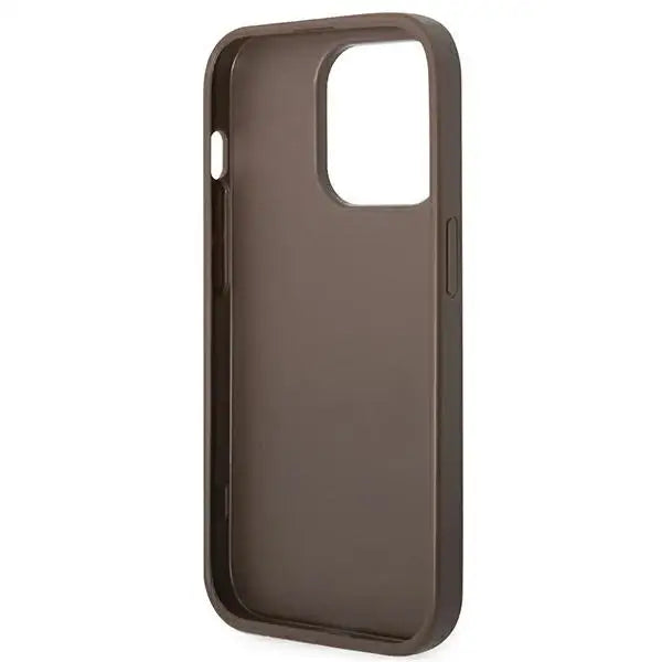 Guess iPhone 14 Pro Max 4G Metal Gold Logo Series Case - Brown - Cell phone cases and covers<<<HurtelXML