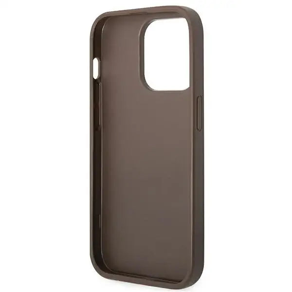 Guess iPhone 14 Pro Max 4G Metal Gold Logo Series Case - Brown - Cell phone cases and covers<<<HurtelXML