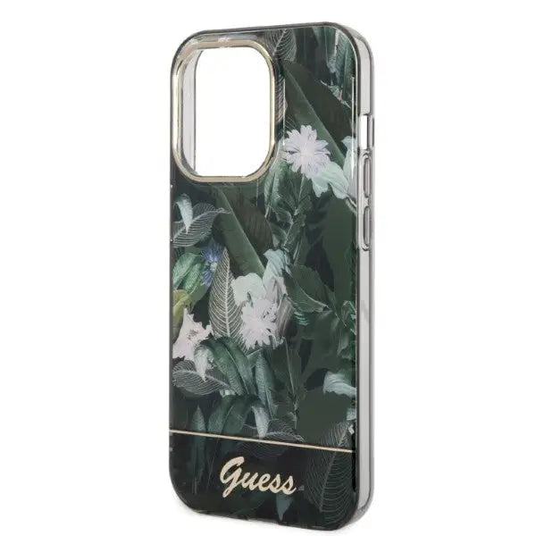 Guess Jungle Collection case for iPhone 14 Pro Max - green - Cell phone cases and covers<<<HurtelXML
