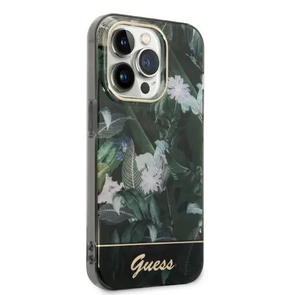 Guess Jungle Collection case for iPhone 14 Pro Max - green - Cell phone cases and covers<<<HurtelXML