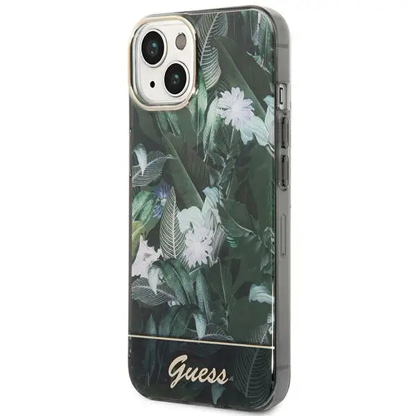 Guess Jungle Collection iPhone 14 Case - Green - Cell phone cases and covers<<<HurtelXML