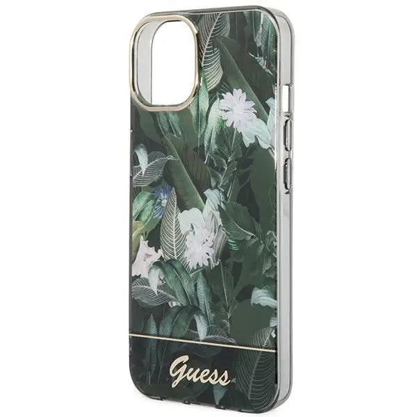 Guess Jungle Collection iPhone 14 Case - Green - Cell phone cases and covers<<<HurtelXML