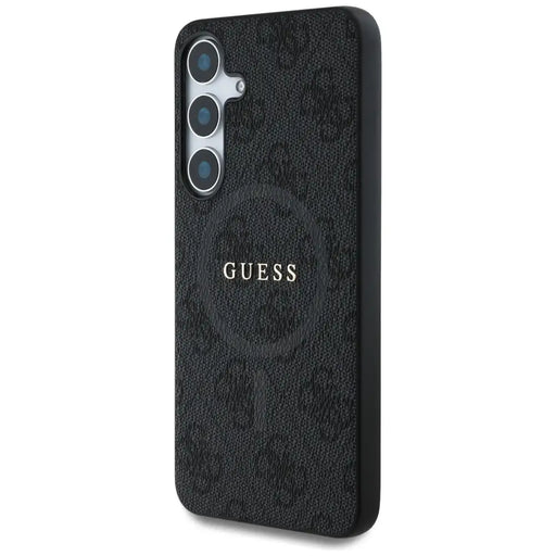 Guess Leather 4G Colored Ring Classic Logo MagSafe Case Samsung Galaxy S25 Plus black - Cell phone cases
