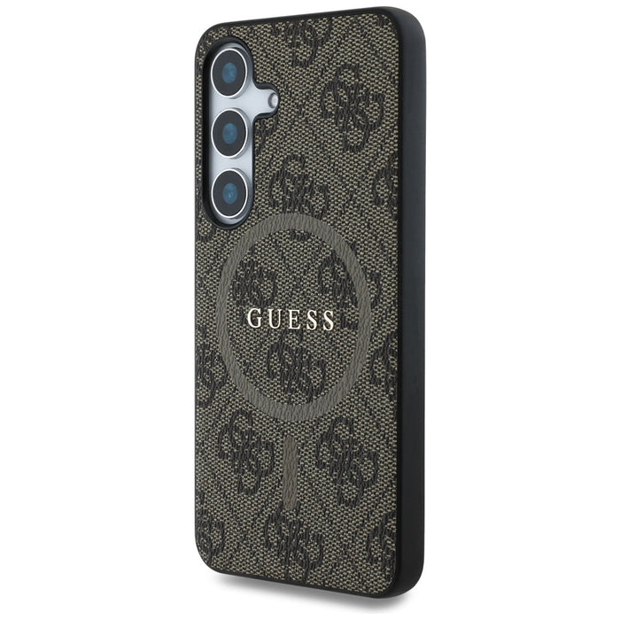 Guess Leather 4G Colored Ring Classic Logo MagSafe Samsung Galaxy S25 Plus case brown - Cell phone cases