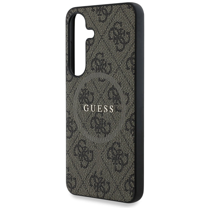 Guess Leather 4G Colored Ring Classic Logo MagSafe Samsung Galaxy S25 Plus case brown - Cell phone cases