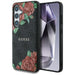 Guess Leather 4G Flowers Print Metal Classic Logo MagSafe Case for Samsung Galaxy S25 - Black - Cell phone cases