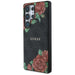 Guess Leather 4G Flowers Print Metal Classic Logo MagSafe Case for Samsung Galaxy S25 Ultra - Black - Cell phone cases