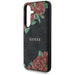 Guess Leather 4G Flowers Print Metal Classic Logo MagSafe Case for Samsung Galaxy S25 - Black - Cell phone cases