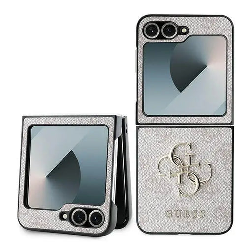 Guess Leather 4G Metal Logo Case for Samsung Galaxy Z Flip 6 - Pink - Cell phone cases and covers<<<HurtelXML