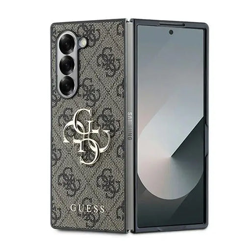 Guess Leather 4G Metal Logo Case for Samsung Galaxy Z Fold 6 - Brown - Cell phone cases and covers<<<HurtelXML
