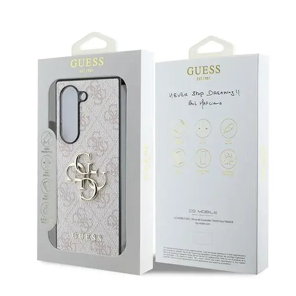 Guess Leather 4G Metal Logo Case for Samsung Galaxy Z Fold 6 - Pink - Cell phone cases and covers<<<HurtelXML