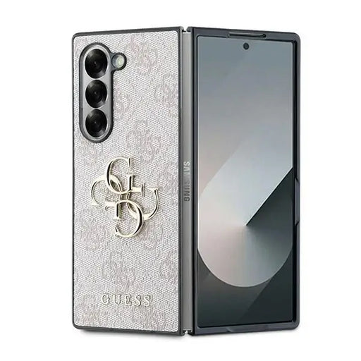 Guess Leather 4G Metal Logo Case for Samsung Galaxy Z Fold 6 - Pink - Cell phone cases and covers<<<HurtelXML