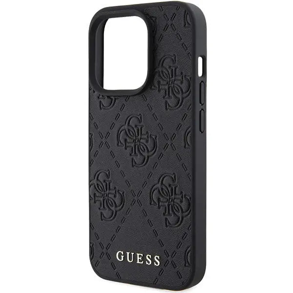 Guess Leather 4G Stamped case for iPhone 15 Pro Max - black - Cell phone cases and covers<<<HurtelXML