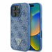 Guess Leather 4G Triangle Strass MagSafe Case for iPhone 16 Pro - Blue - Cell phone cases and covers<<<HurtelXML