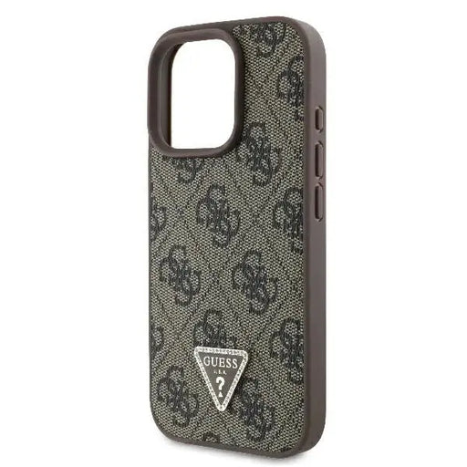 Guess Leather 4G Triangle Strass MagSafe Case for iPhone 16 Pro - Brown - Cell phone cases and covers<<<HurtelXML