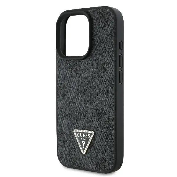 Guess Leather 4G Triangle Strass MagSafe Case for iPhone 16 Pro Max - Black - Cell phone cases and covers<<<HurtelXML
