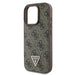 Guess Leather 4G Triangle Strass MagSafe Case for iPhone 16 Pro Max - Brown - Cell phone cases and covers<<<HurtelXML
