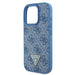 Guess Leather 4G Triangle Strass MagSafe Case for iPhone 16 Pro Max - Blue - Cell phone cases and covers<<<HurtelXML