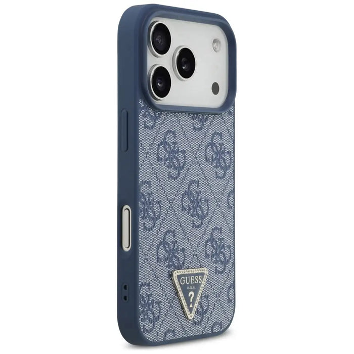 Guess Leather 4G Triangle Strass MagSafe Case for iPhone 17 Pro - Blue - Cell phone cases and covers<<<HurtelXML