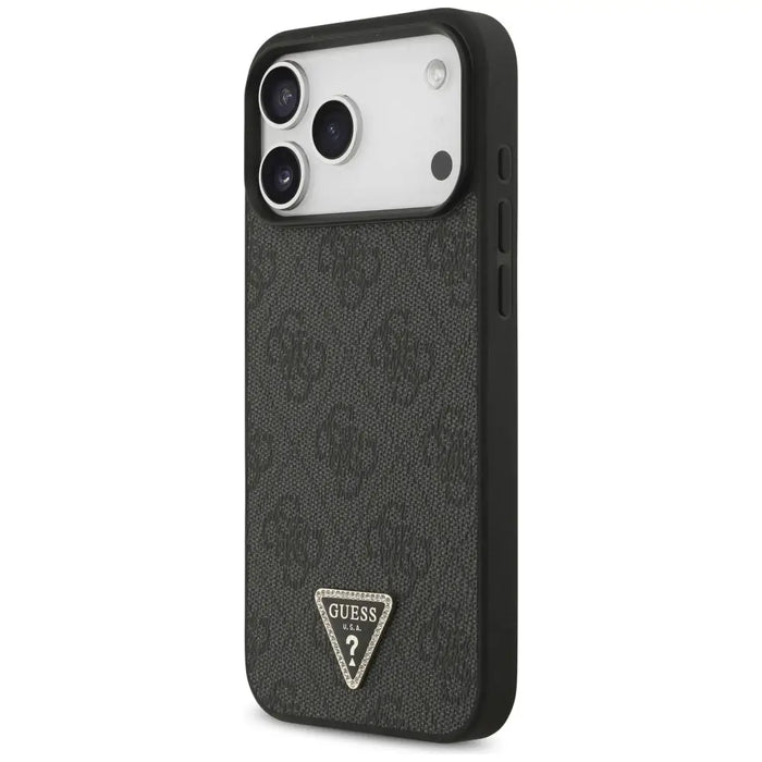 Guess Leather 4G Triangle Strass MagSafe Case for iPhone 17 Pro Max - Black - Cell phone cases and covers<<<HurtelXML