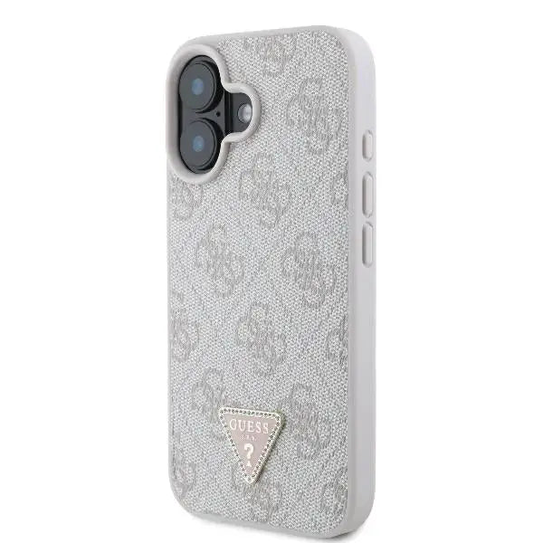 Guess Leather Metal Logo Strass Crossbody Case for iPhone 16 - Pink - Cell phone cases and covers<<<HurtelXML