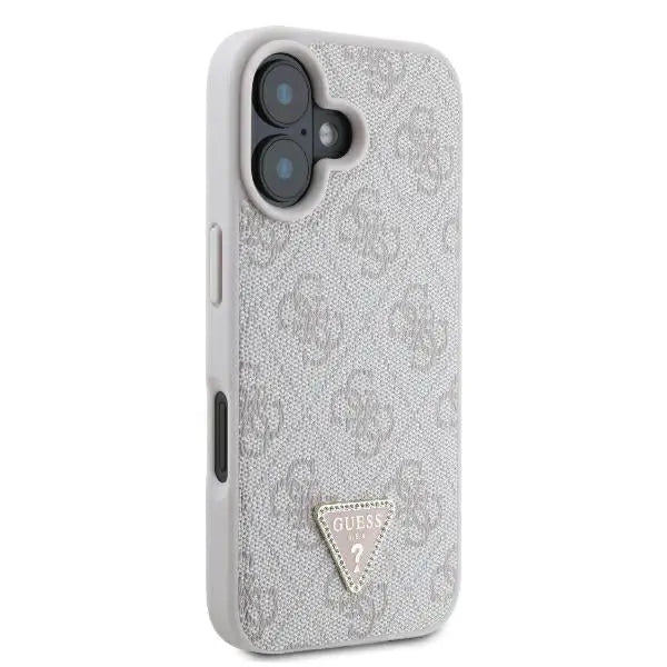 Guess Leather Metal Logo Strass Crossbody Case for iPhone 16 - Pink - Cell phone cases and covers<<<HurtelXML